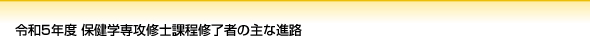 令和5年度 保健学専攻修士課程修了者の主な就職先